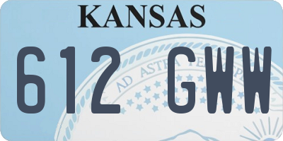 KS license plate 612GWW