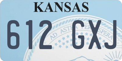 KS license plate 612GXJ