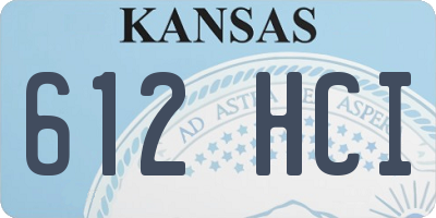 KS license plate 612HCI