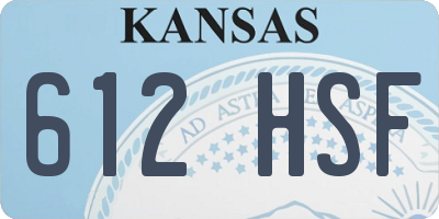 KS license plate 612HSF