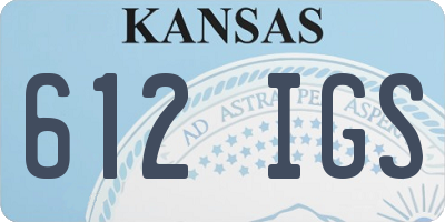 KS license plate 612IGS