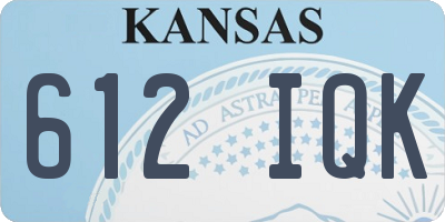 KS license plate 612IQK