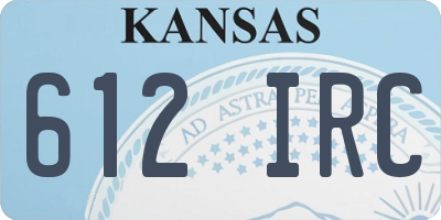 KS license plate 612IRC