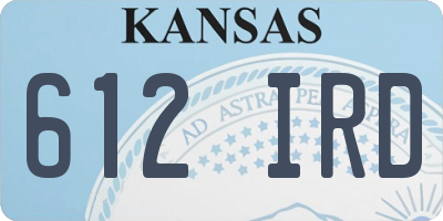 KS license plate 612IRD