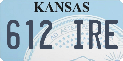 KS license plate 612IRE