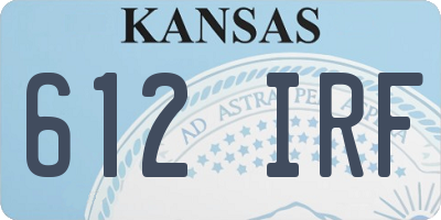 KS license plate 612IRF