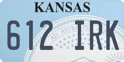 KS license plate 612IRK