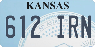 KS license plate 612IRN