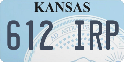 KS license plate 612IRP