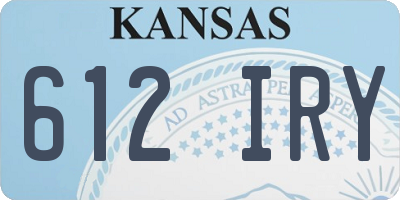 KS license plate 612IRY