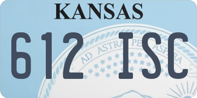 KS license plate 612ISC