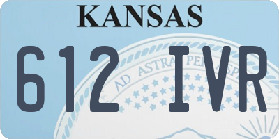 KS license plate 612IVR