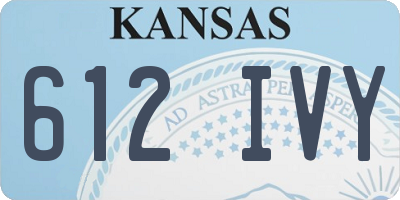 KS license plate 612IVY