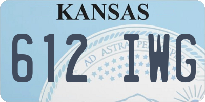 KS license plate 612IWG