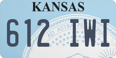 KS license plate 612IWI