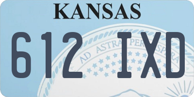 KS license plate 612IXD