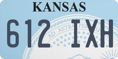 KS license plate 612IXH