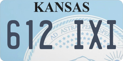 KS license plate 612IXI