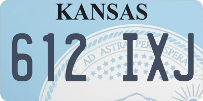 KS license plate 612IXJ