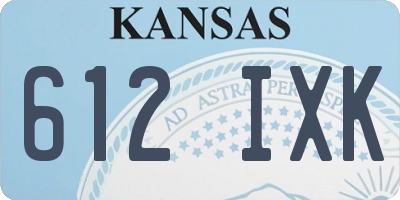 KS license plate 612IXK