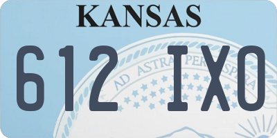 KS license plate 612IXO