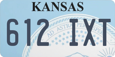 KS license plate 612IXT