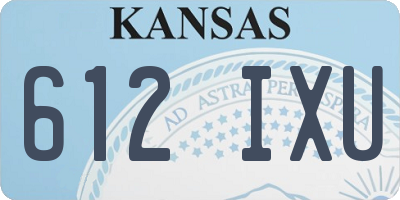 KS license plate 612IXU