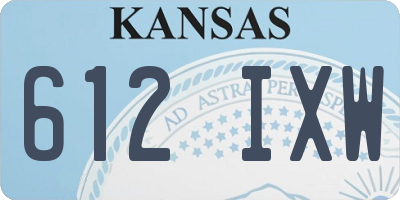 KS license plate 612IXW