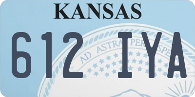 KS license plate 612IYA