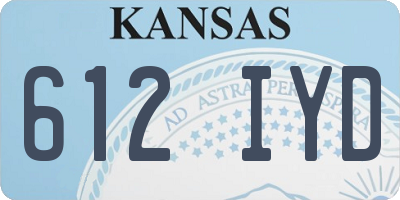 KS license plate 612IYD