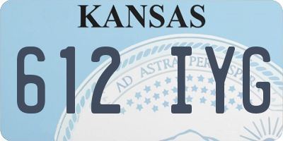 KS license plate 612IYG