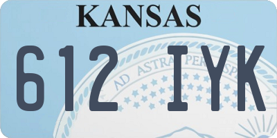 KS license plate 612IYK