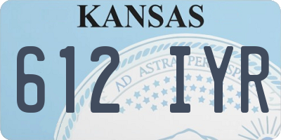 KS license plate 612IYR