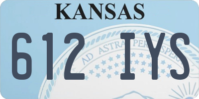 KS license plate 612IYS