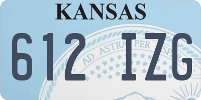 KS license plate 612IZG