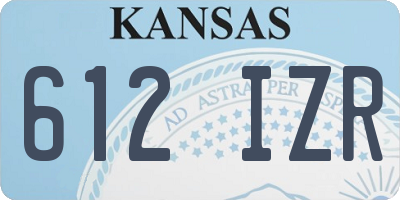 KS license plate 612IZR