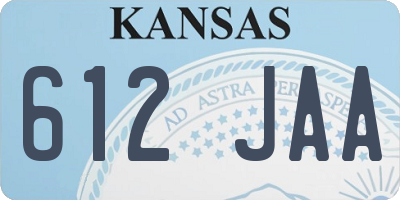 KS license plate 612JAA