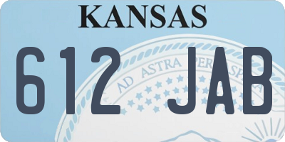 KS license plate 612JAB