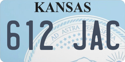 KS license plate 612JAC