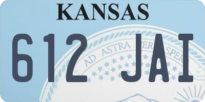 KS license plate 612JAI