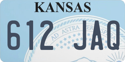 KS license plate 612JAQ