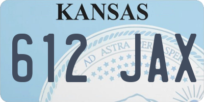 KS license plate 612JAX