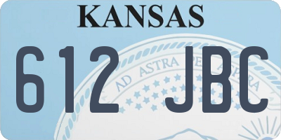 KS license plate 612JBC