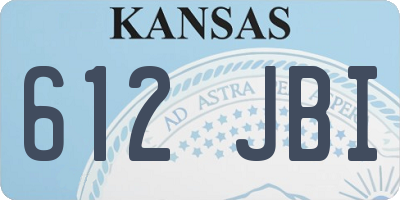 KS license plate 612JBI