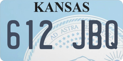 KS license plate 612JBQ