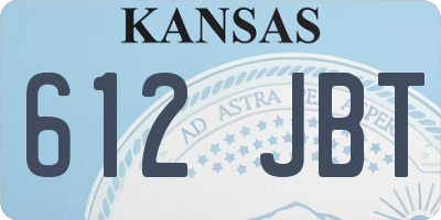 KS license plate 612JBT