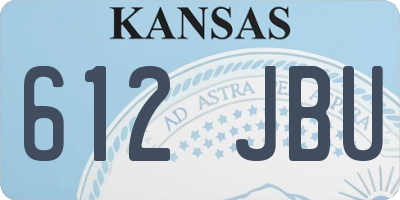 KS license plate 612JBU