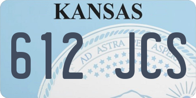 KS license plate 612JCS