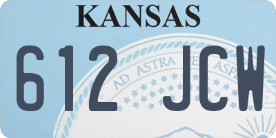 KS license plate 612JCW