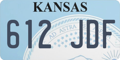 KS license plate 612JDF